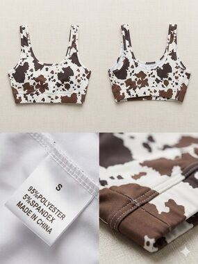 Cow-Print Brown & White Supportive Sports Bra